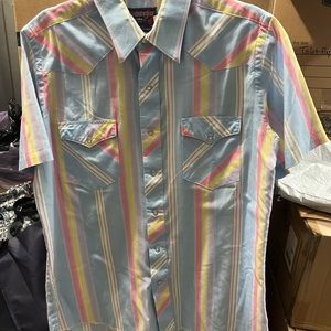 Vintage Wrangler Pearl Snap Western Cowboy Button Down Shirt